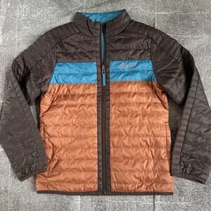Boys Cotopaxi Fuego Insulated Burnt Orange Maroon Puffer Full Zip Up Jacket Sz M